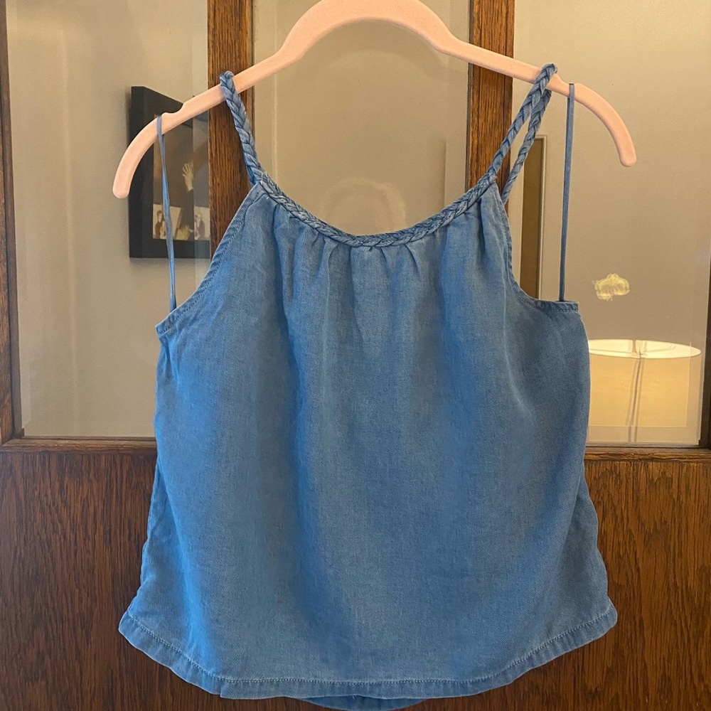 Joie Light Blue Denim/Chambray Tank Top